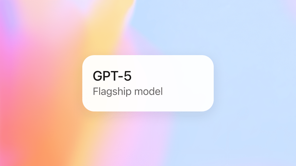 Gradient card displaying GPT-5 Flagship model
